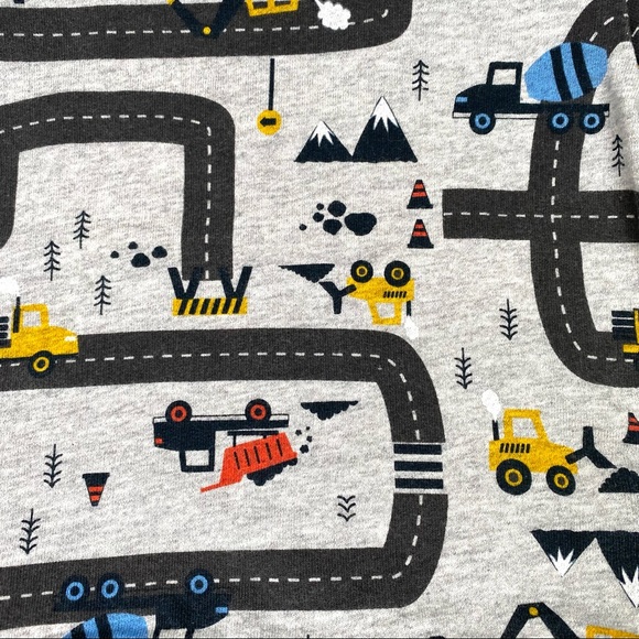 CARTERS construction trucks roads playmat cotton long sleeve shirt gray 24M - Picture 6 of 6